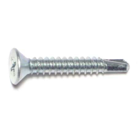 Midwest Fastener Self-Drilling Screw, #10 x 1-1/4 in, Zinc Plated Steel Wafer Head Phillips Drive, 100 PK 51686